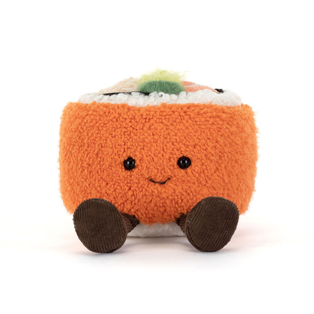 Close-up of Codhi Californian Roll smiling sushi face