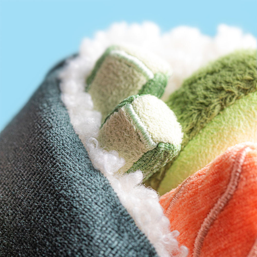 Coneroi Temaki soft toy angled view showing cordy seaweed wrap