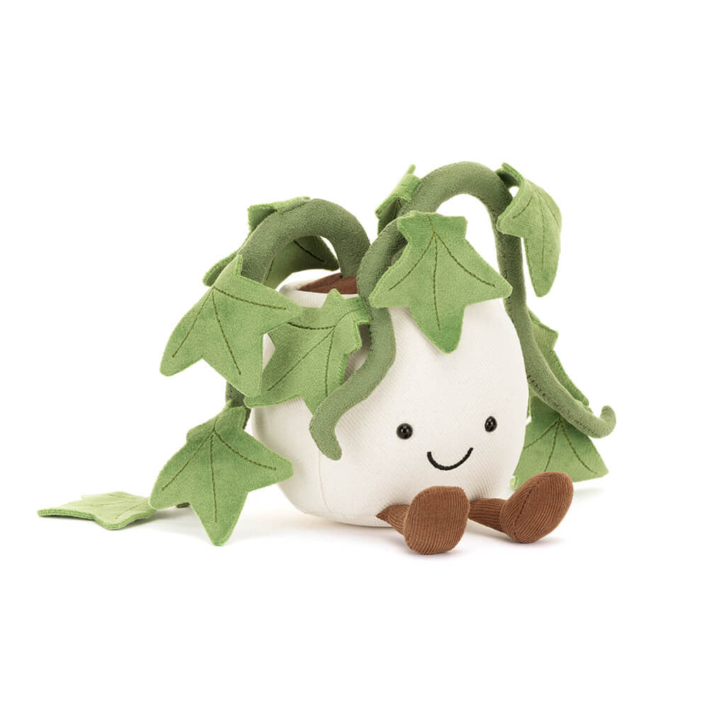 Jellycat Amuseables Ivy potted plant plush front view on white background