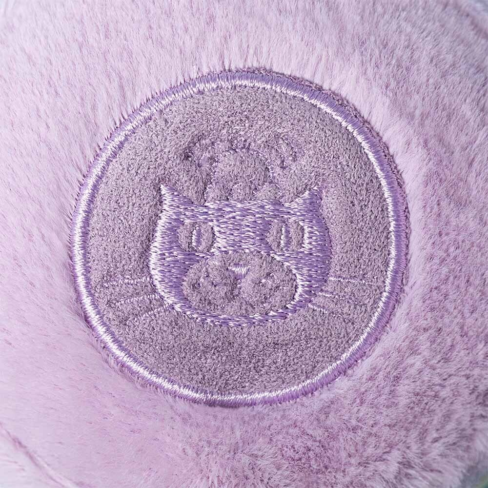 Lavender May Macaron soft toy angled view on white background