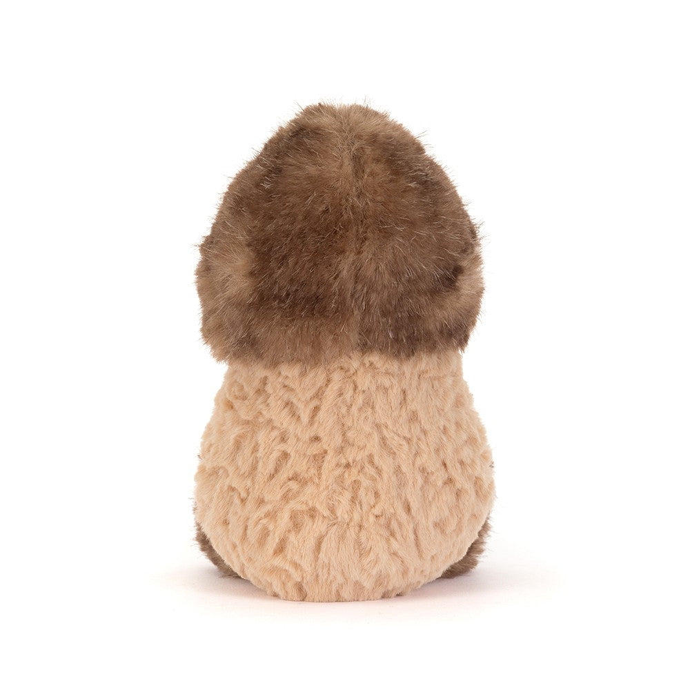Jellycat Amuseables Peanut Yeti back view of the white furry hood