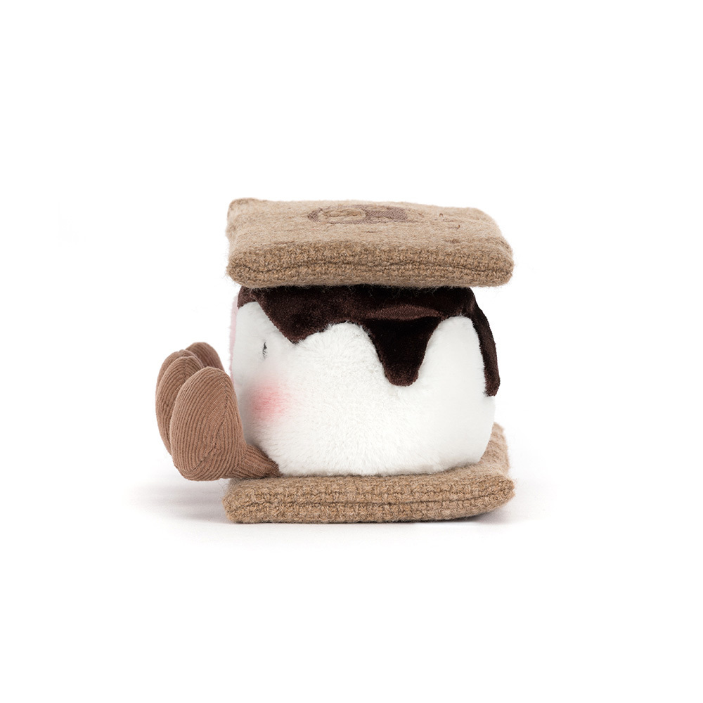 Amuseables S'mores plush side view showing marshmallow layer