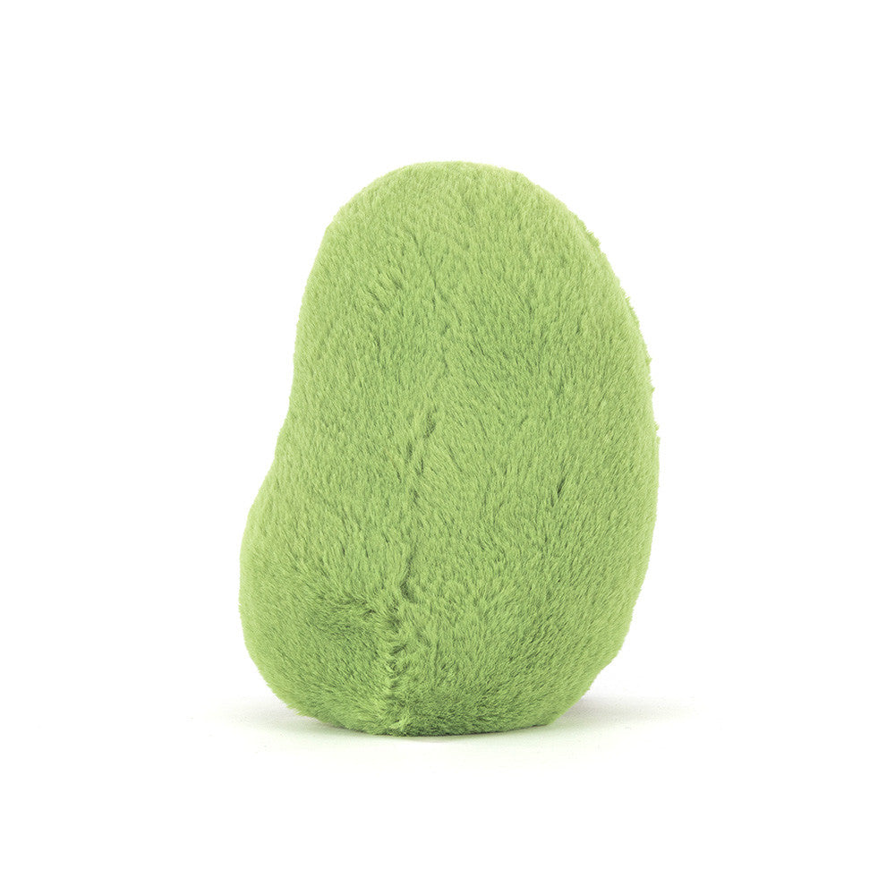 Soyella Edamame Bean plush rear view on white background