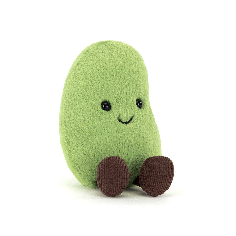 Jellycat Soyella Edamame Bean green plush front view on white background
