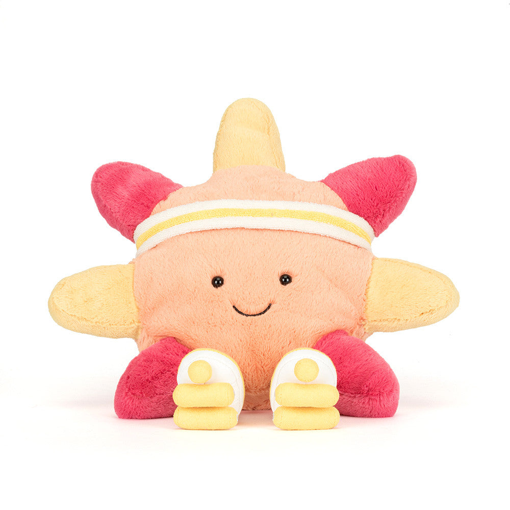 Close-up of Amuseables Sun Roller Skates smiling face and skates