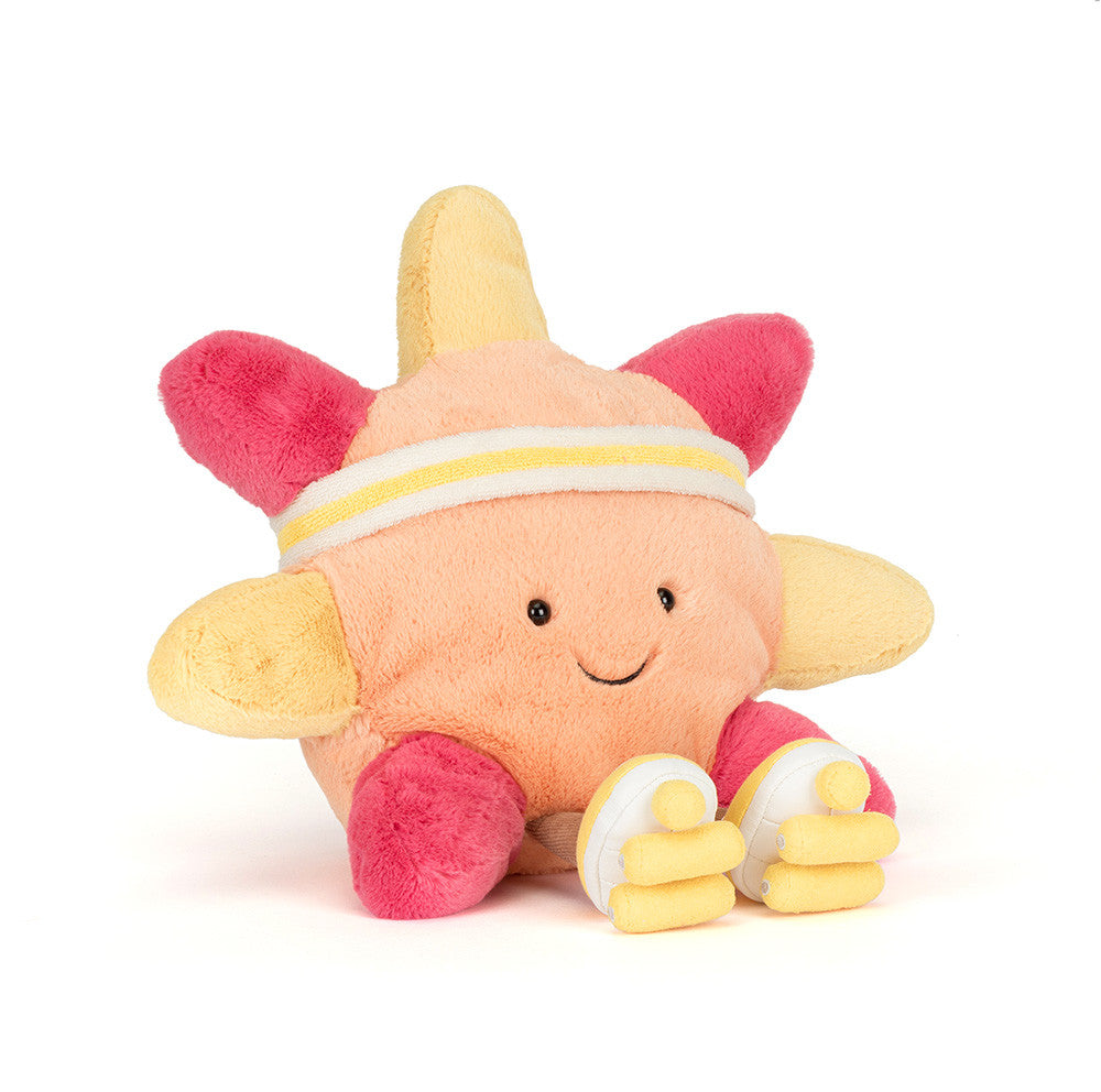 Jellycat Amuseables Sun Roller Skates plush front view on white background