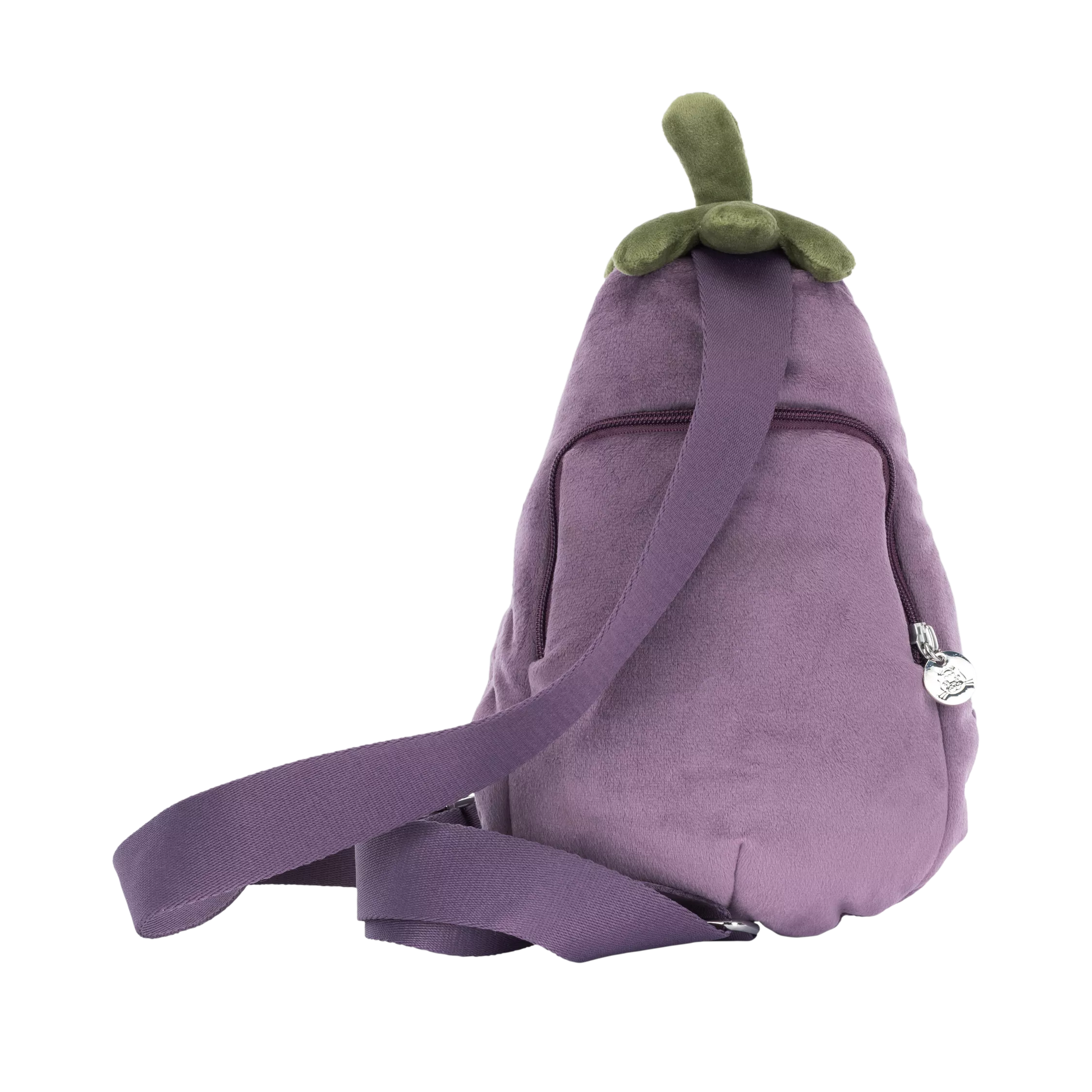 Back of Jellycat Aubergine bum bag showing adjustable strap