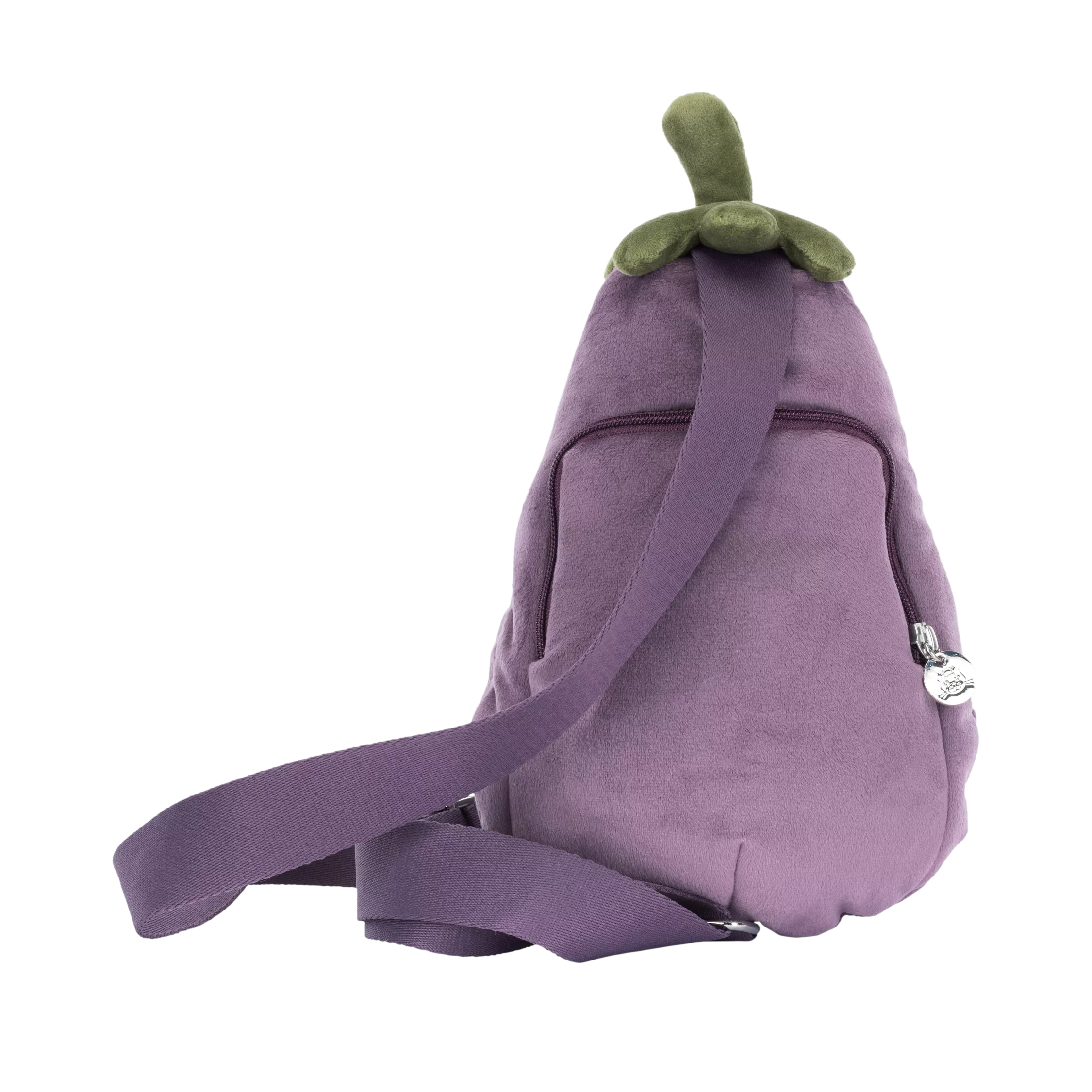 Back of Jellycat Aubergine bum bag showing adjustable strap