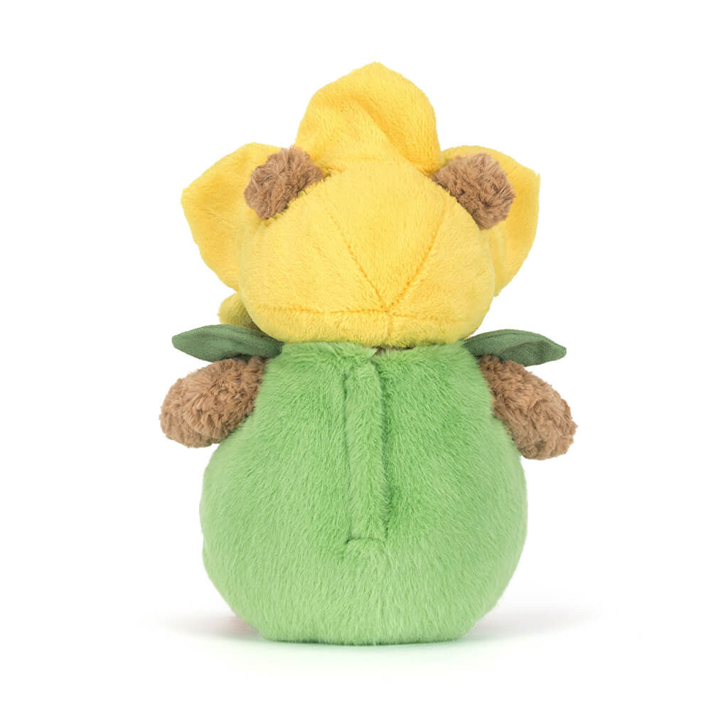 Bartholomew Bear daffodil costume back view showing yellow petals