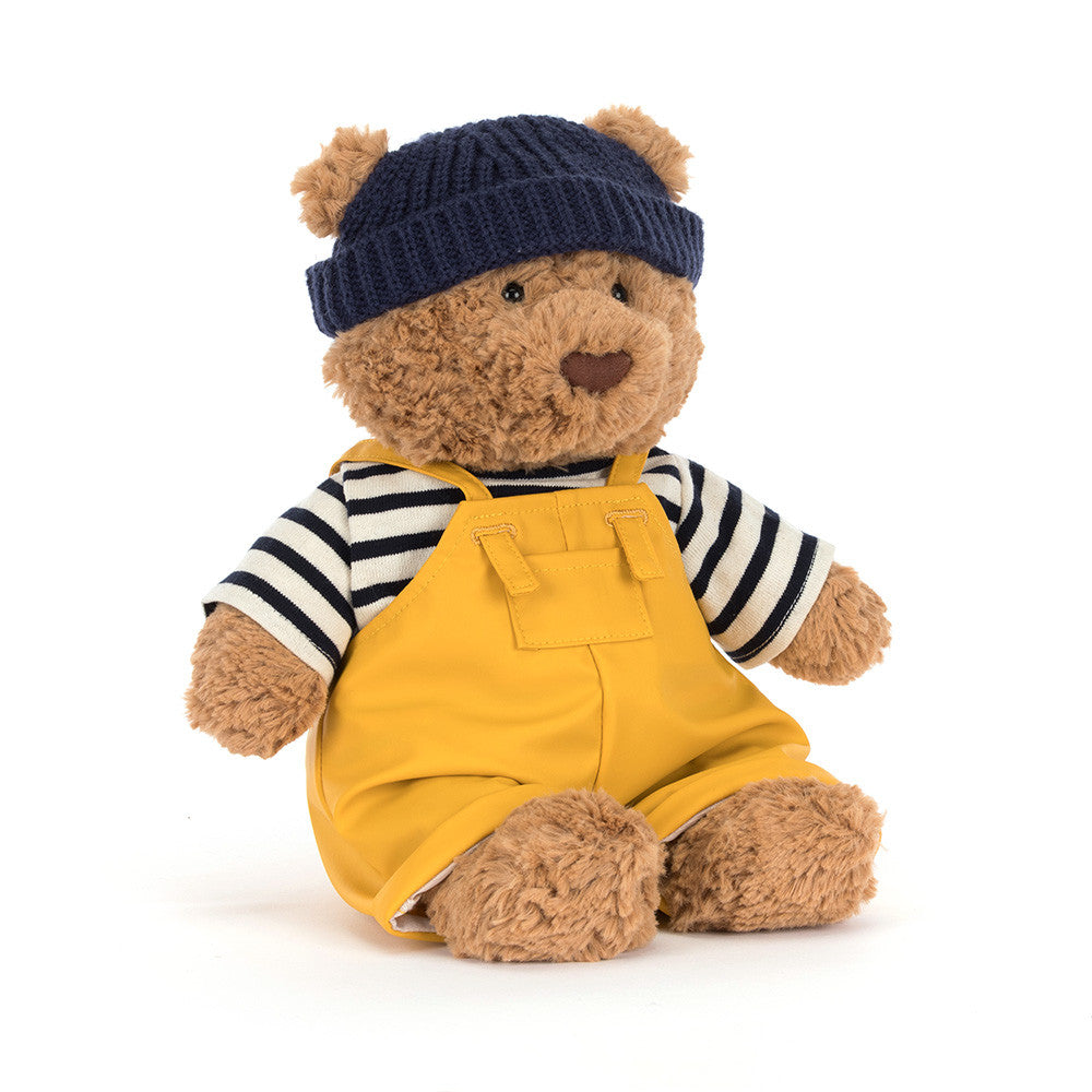 Jellycat Bartholomew Bear Seafarer Outfit plush front view on white background