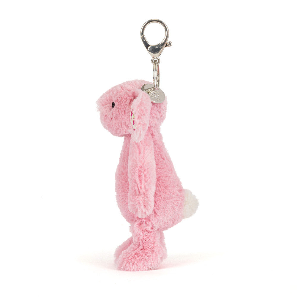 Blushkin bunny bag charm side view on white background