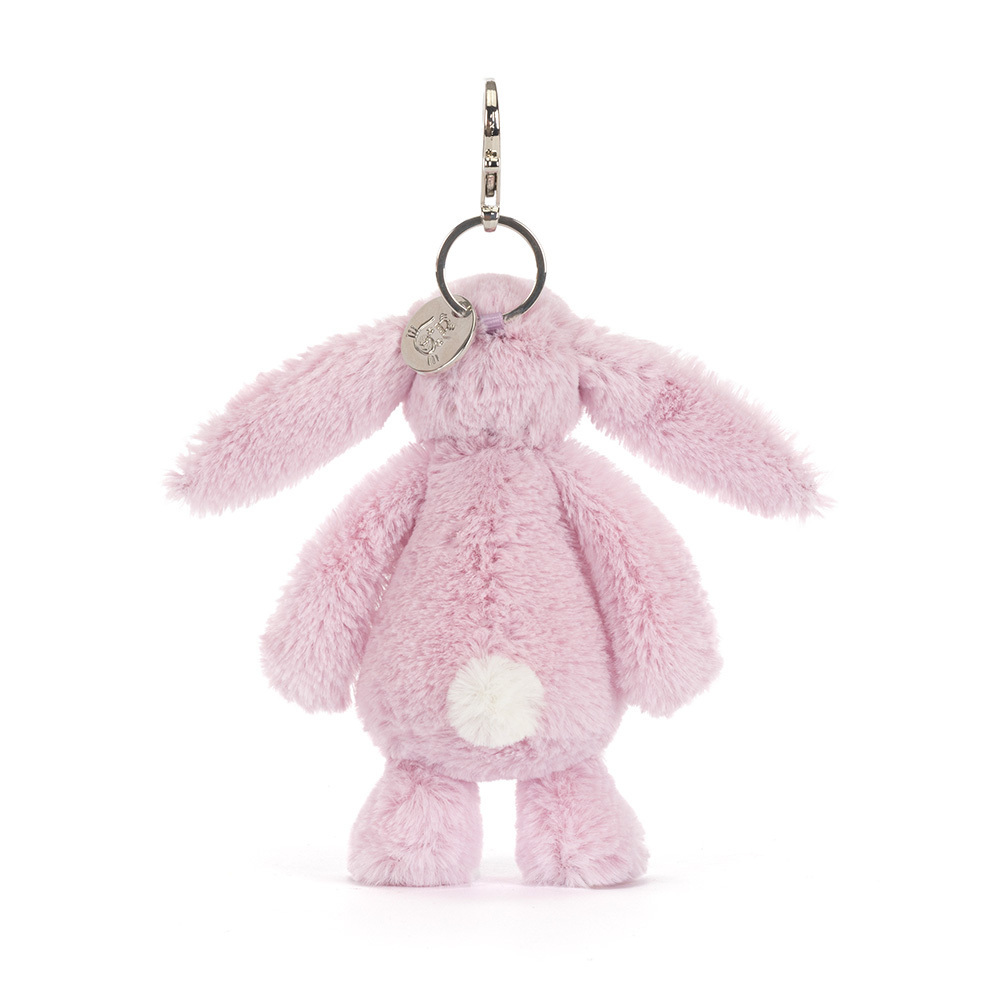 Back of Thistlepop Blossom Bunny charm showing white bobtail