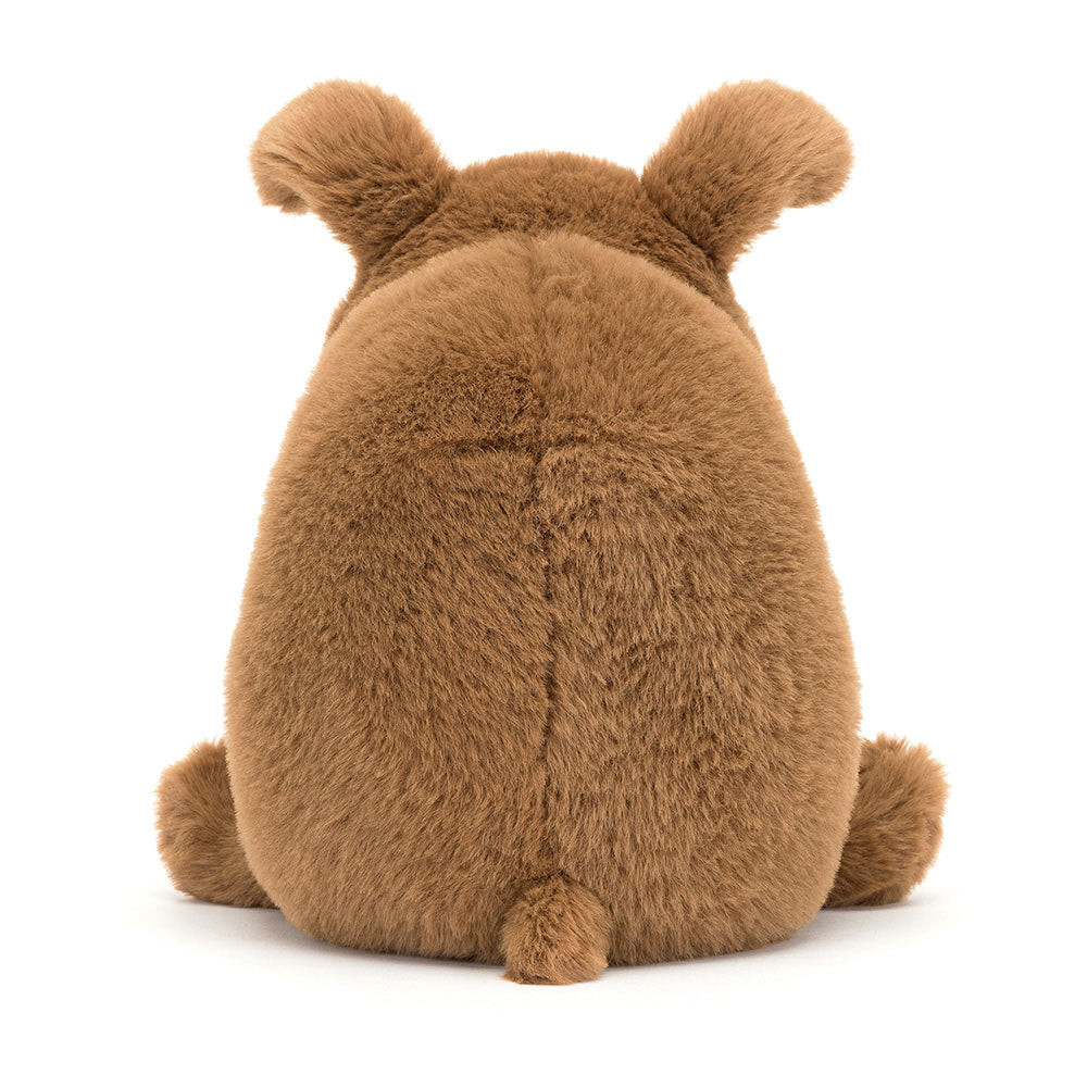 Jellycat Derreck Dog back view with floppy ears and little tail, white background