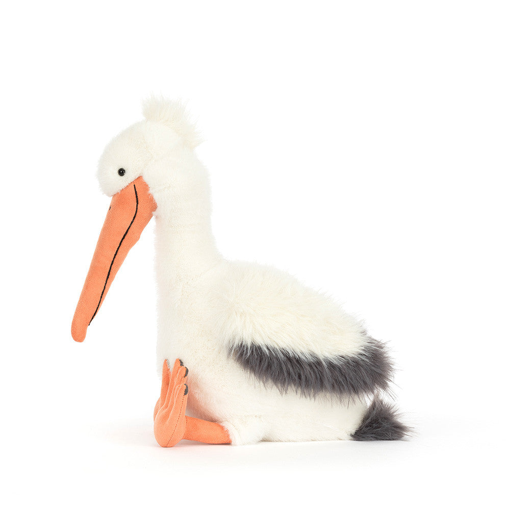 Keli Pelican plush side view on white background