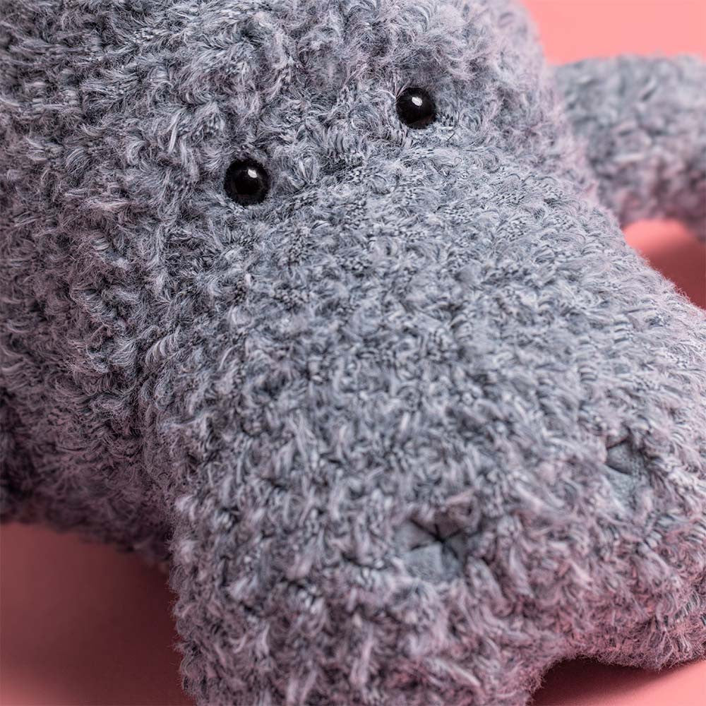 Maffles Manatee soft toy angled view on white background