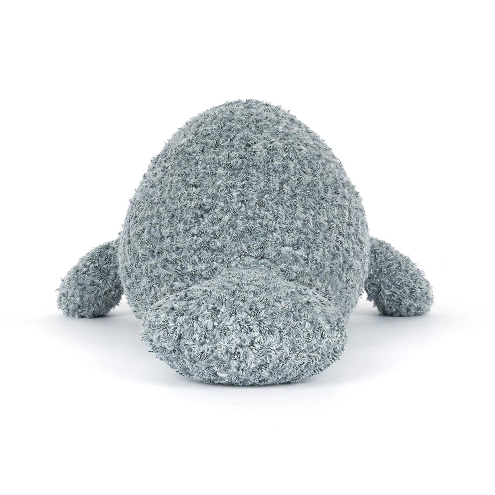 Maffles Manatee plush back view on white background