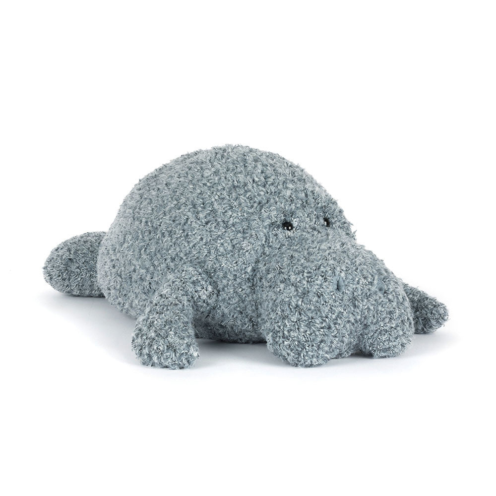 Jellycat Maffles Manatee plush front view on white background