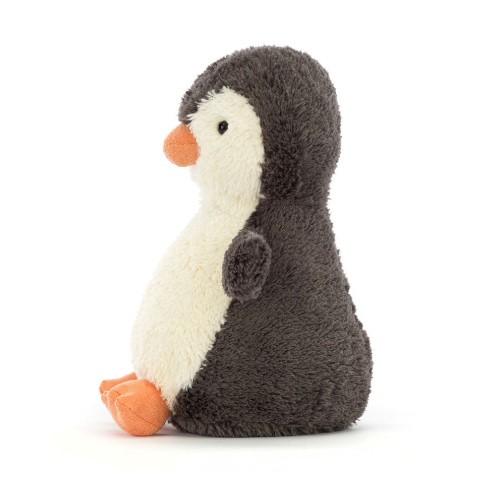 Peanut Penguin Medium plush side view showing flippers