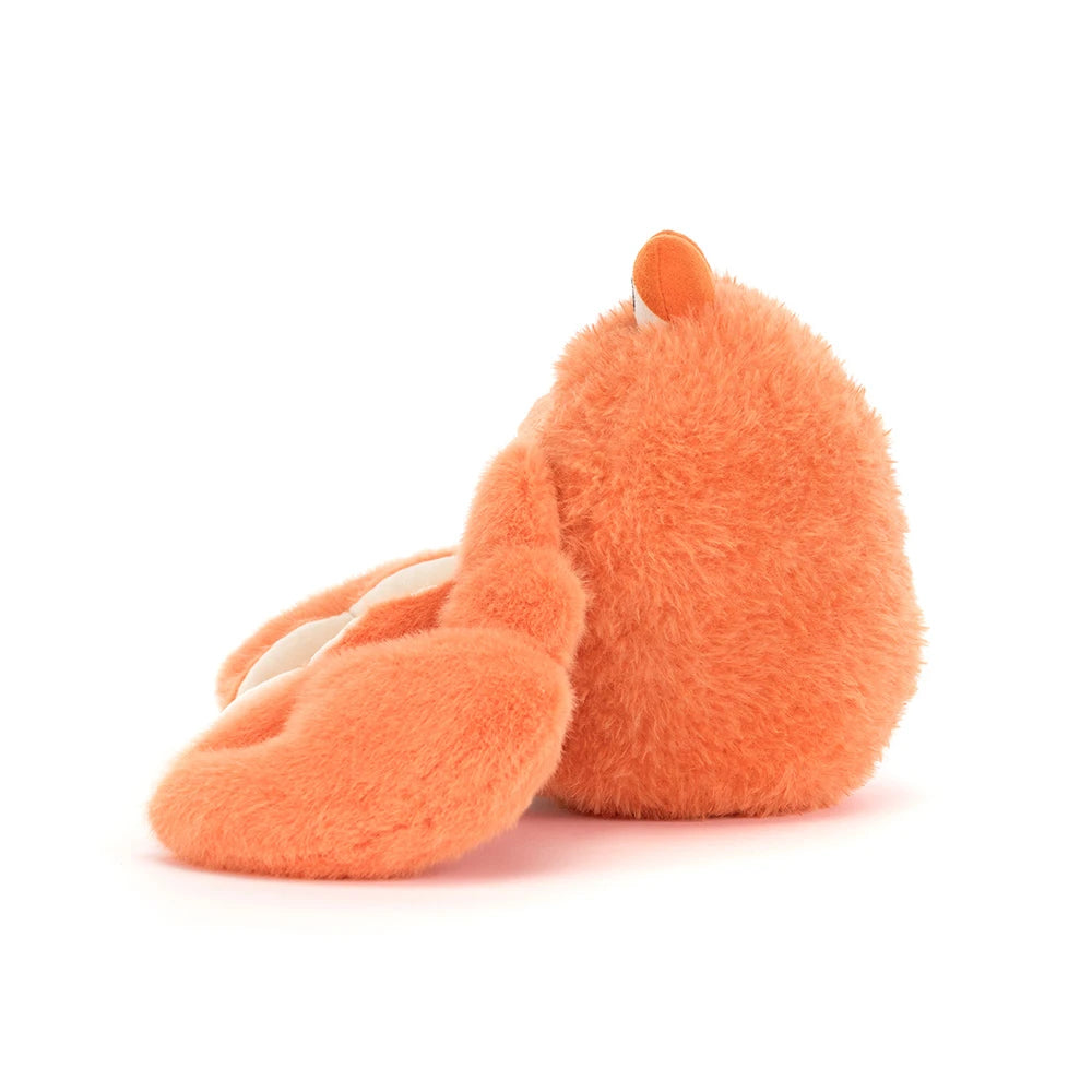 Pinchsnap Crab soft toy side view on white background