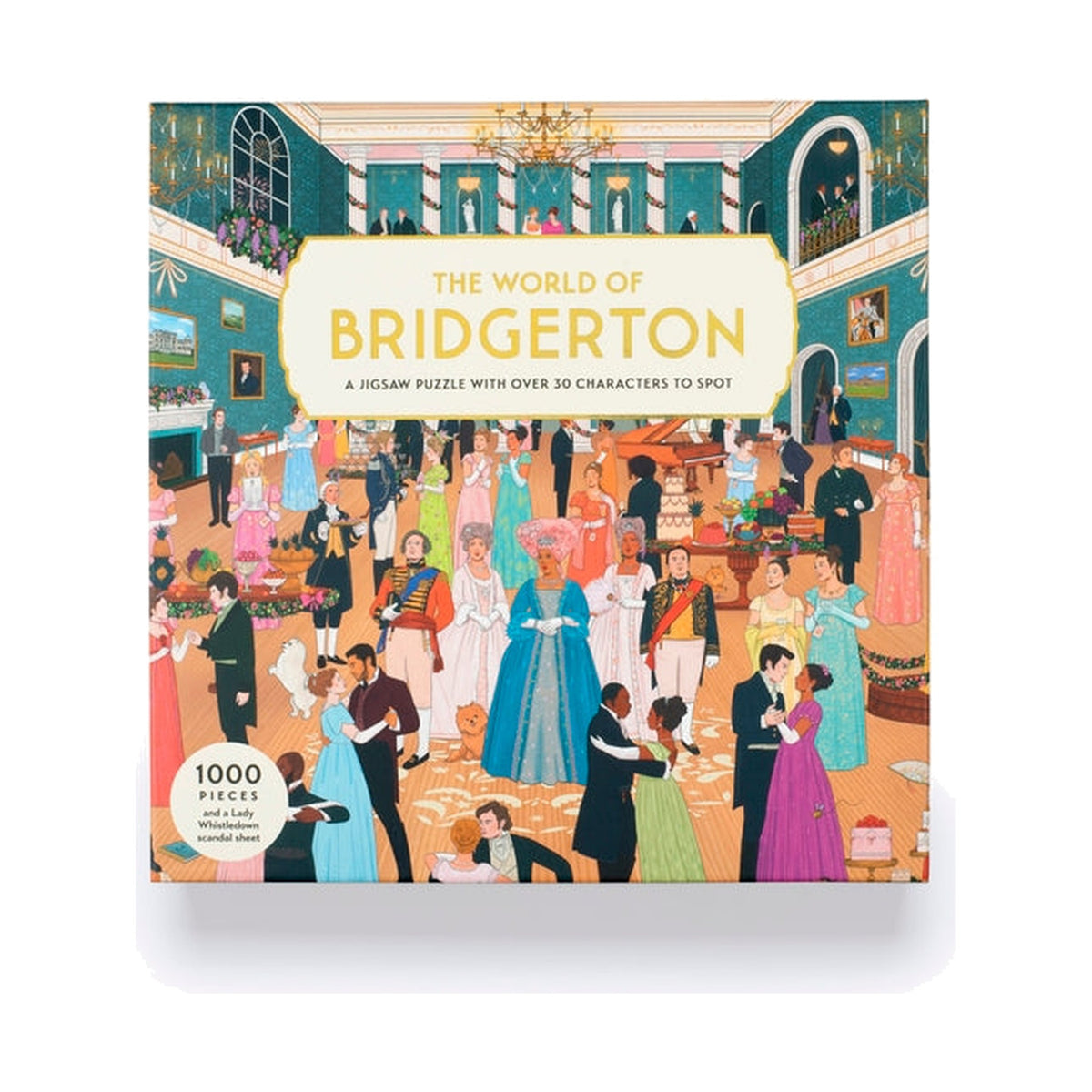 World of Bridgerton jigsaw box front on a pure white background