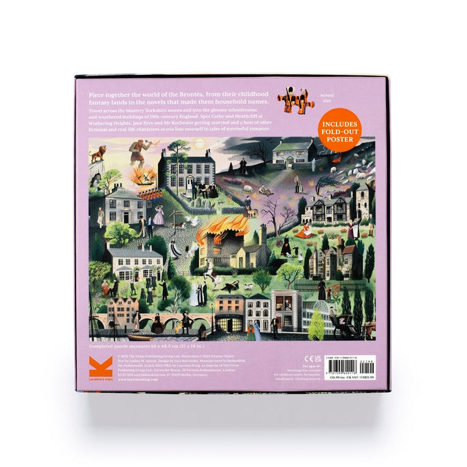 World of the Brontës jigsaw back of the box with puzzle preview on white