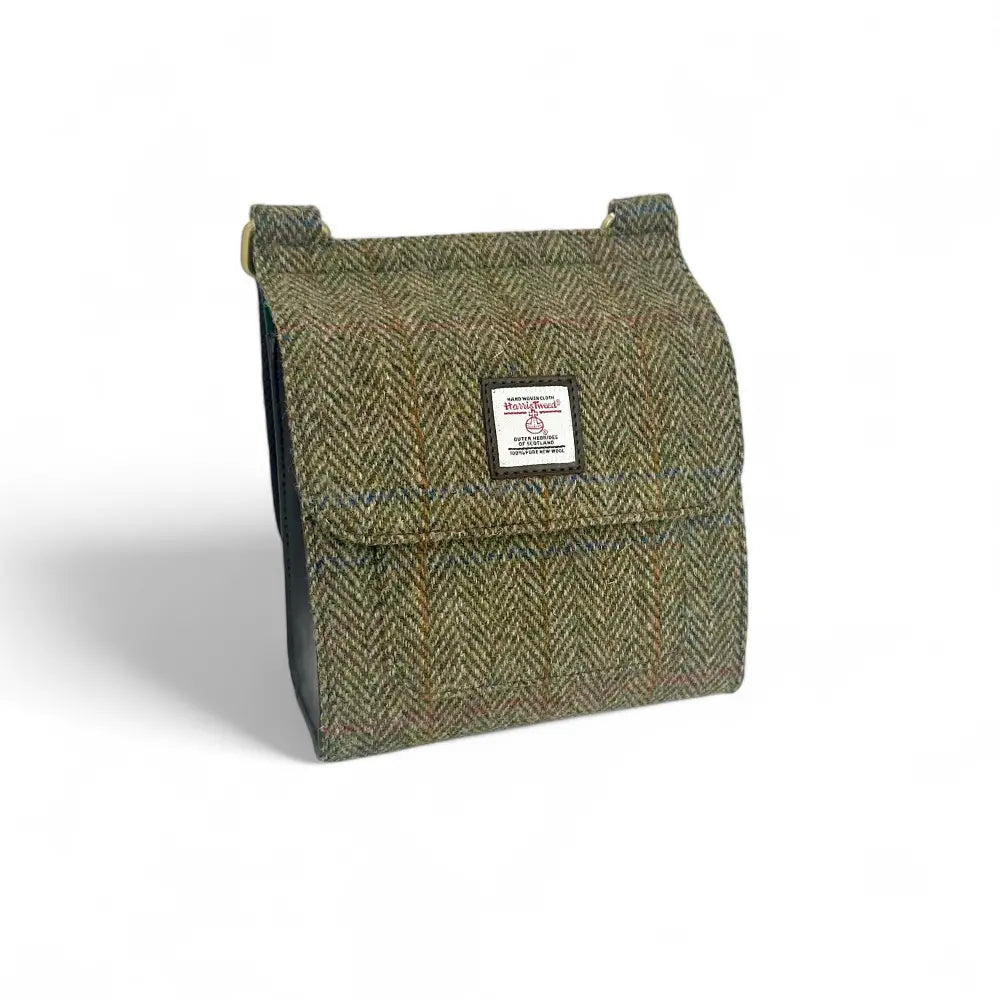 Maccessori Harris Tweed medium satchel in country green herringbone