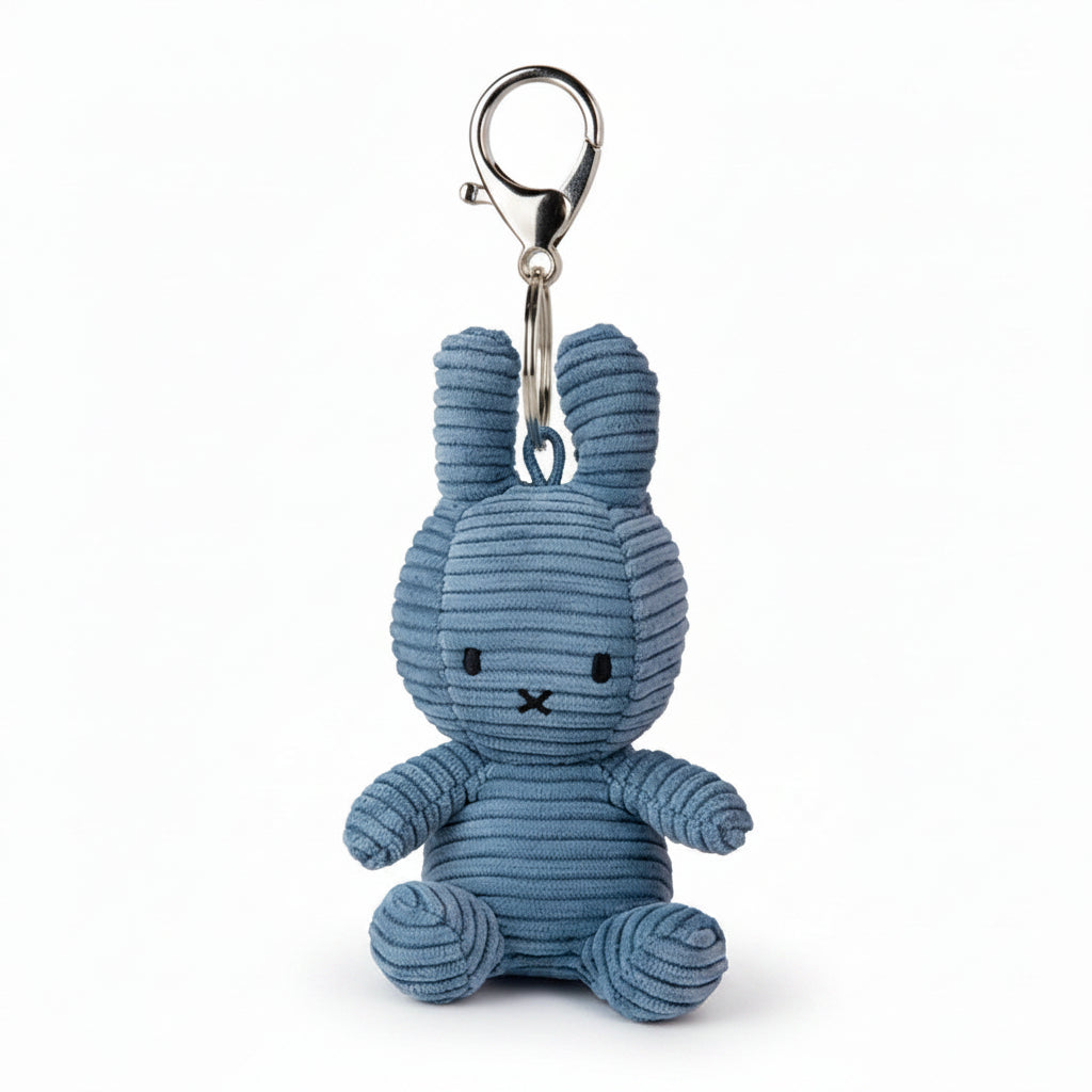 Miffy ECO corduroy keychain in aviator blue, 10cm