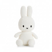 Miffy sitting ECO corduroy soft toy in offwhite, 23cm, on white background