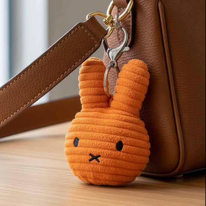 Miffy Flat ECO Corduroy Keychain Orange - 10cm