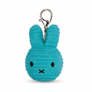 Miffy flat ECO corduroy keychain in teal, 10cm, front view