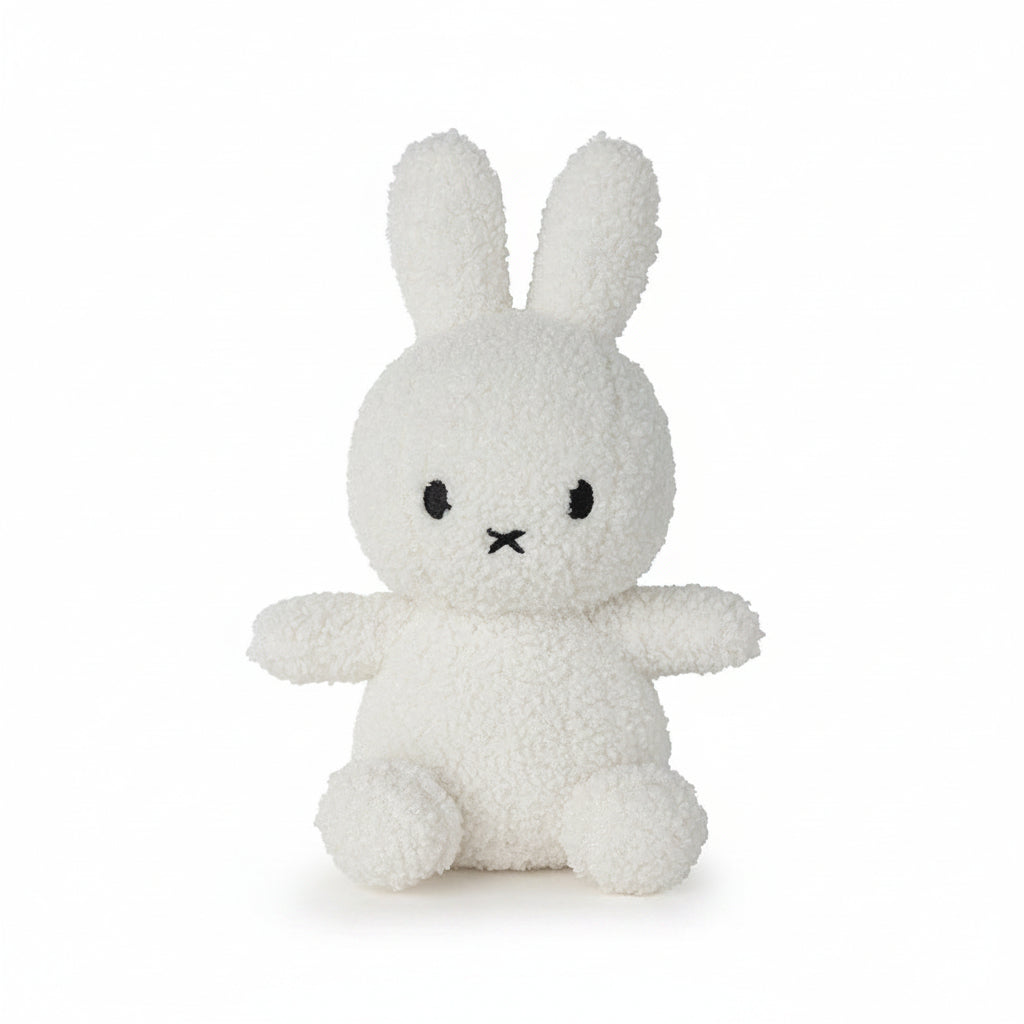 Miffy sitting Tiny Teddy soft toy in cream, 23cm, front view on white background