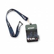 Product image of Moomin Forest Lanyard with strap, showing forest scene and characters on white background.

