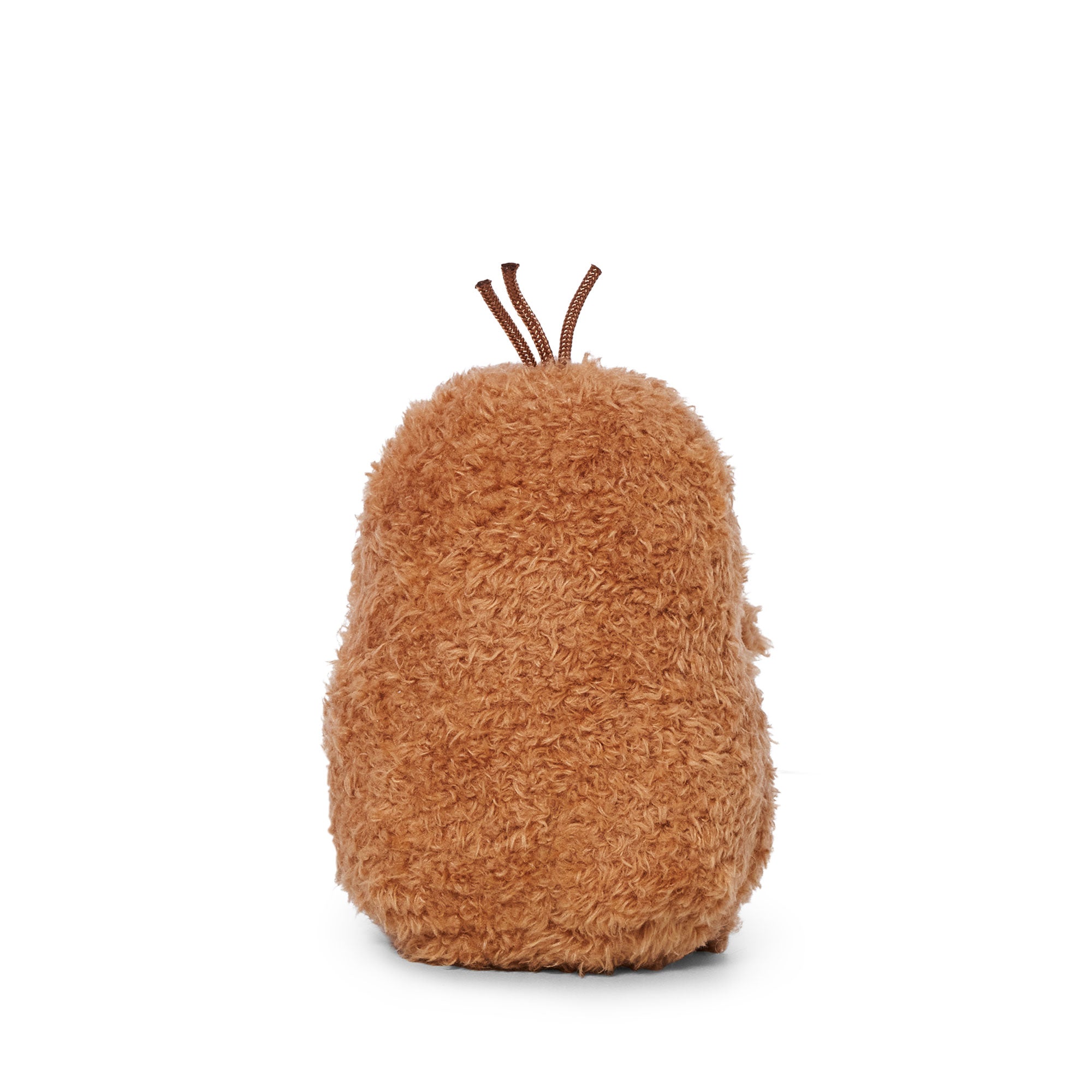 Ricespud potato plush toy rear view showing fluffy brown fabric
