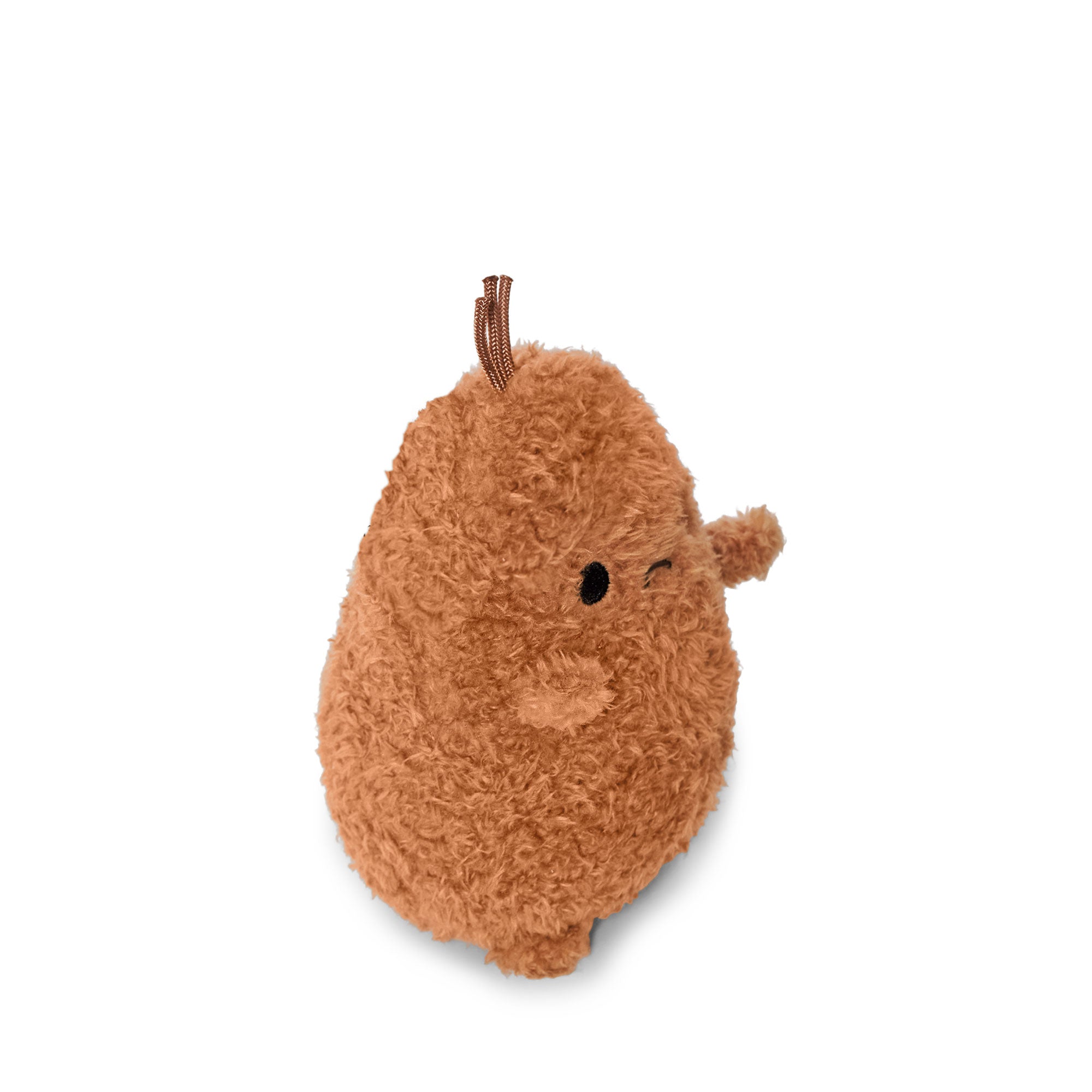 Ricespud potato plush toy from above showing sprout detail