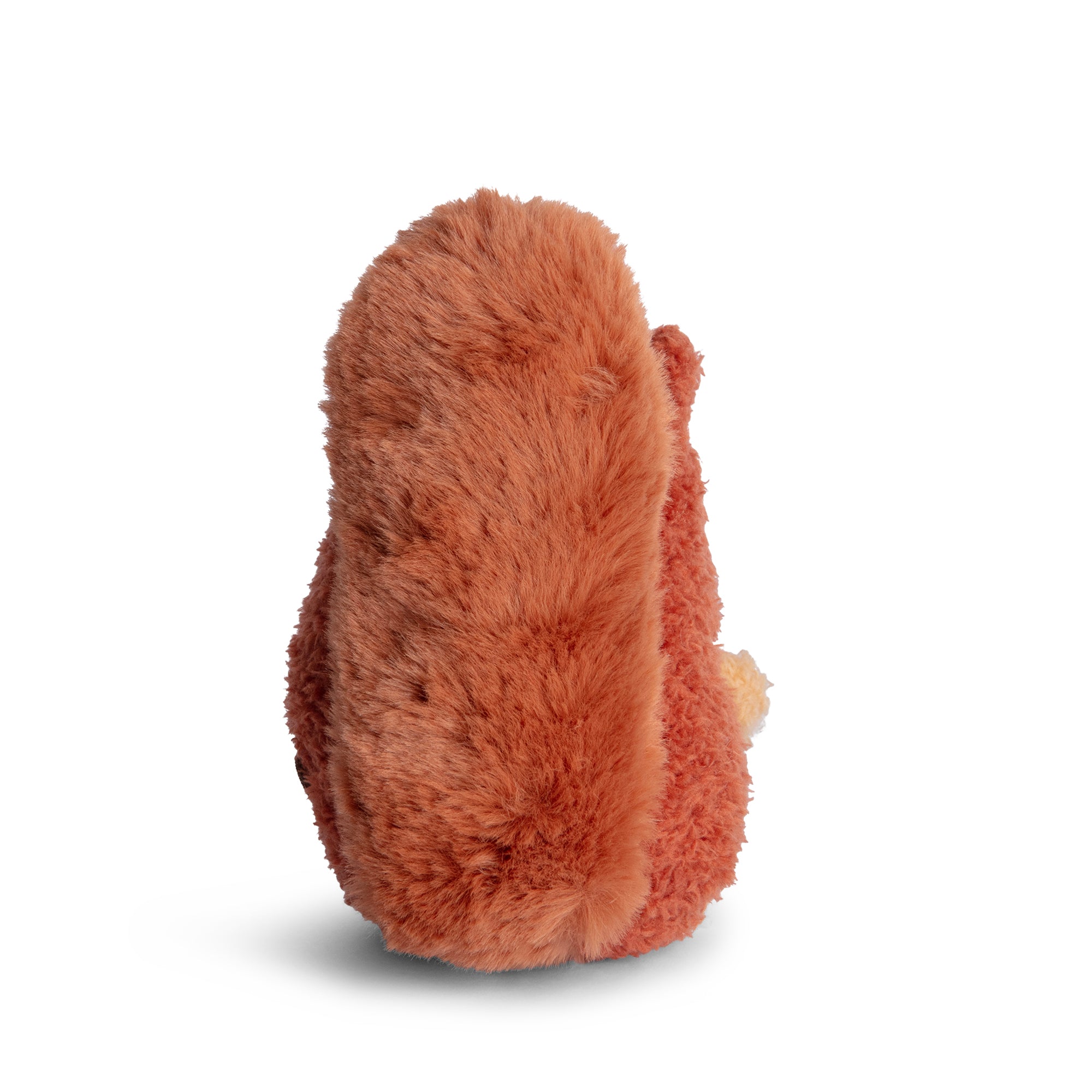 Red Squirrel Ricespud plush toy rear view showing very fluffy tail