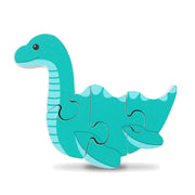 Nessie wooden puzzle on a pure white background