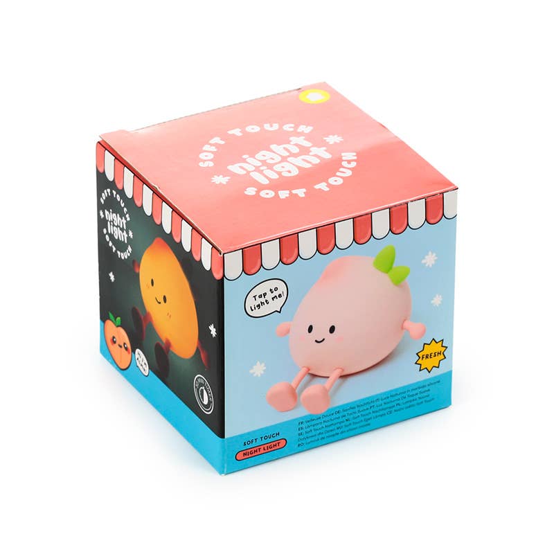 Peach LED Night Light in packaging showing design and features.