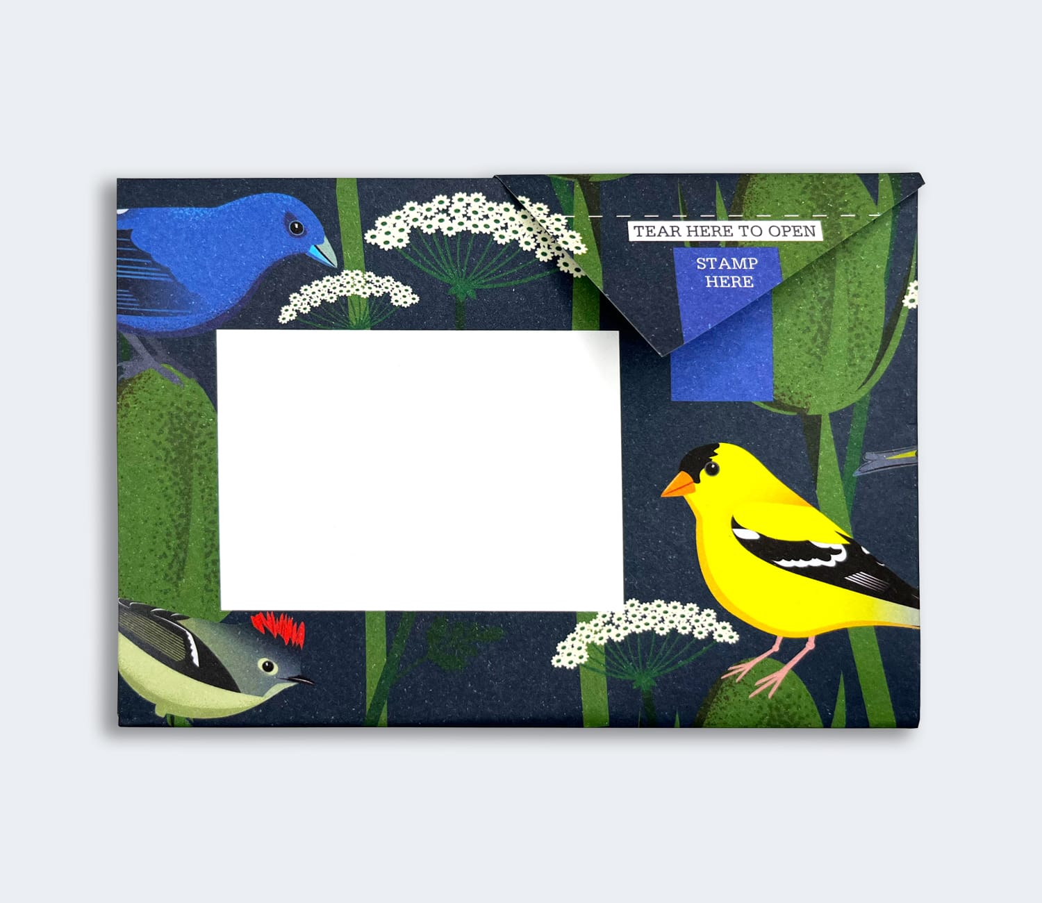 Folded Pigeon letter with bird and rowan berry design fourth variant