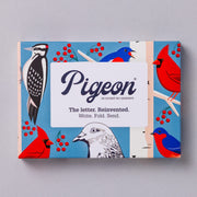 Carnival of Colour Pigeons pack front with bright bird illustrations on blue background