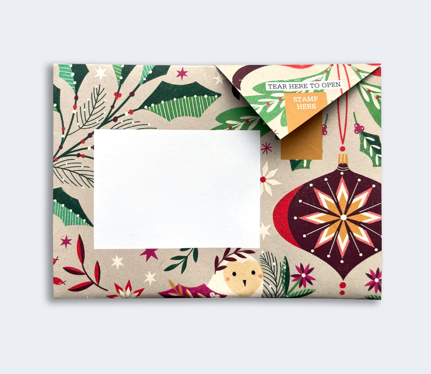 Folded Pigeon letter with festive floral design fifth variant