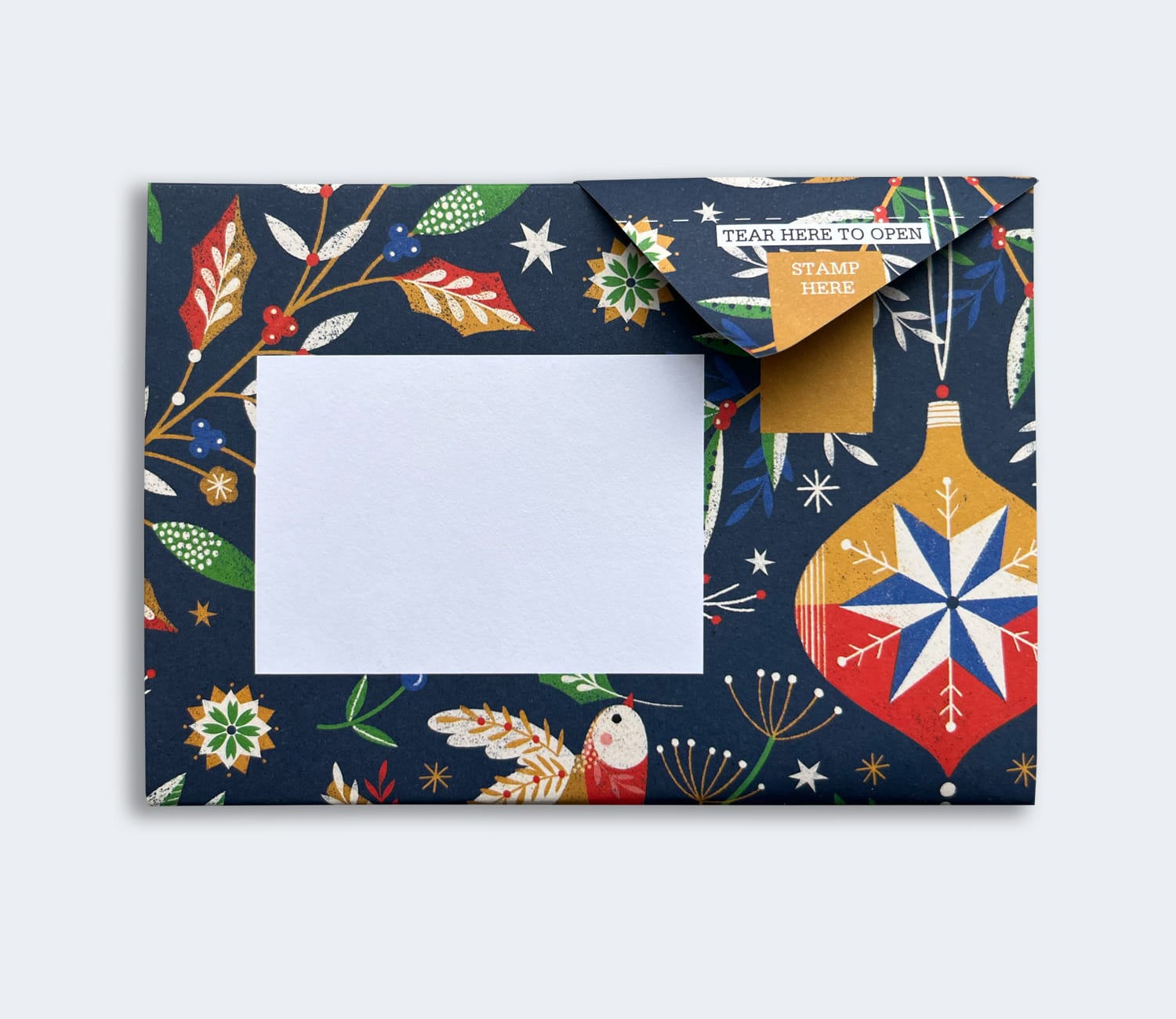 Folded Pigeon letter with Christmas ornament pattern sixth variant