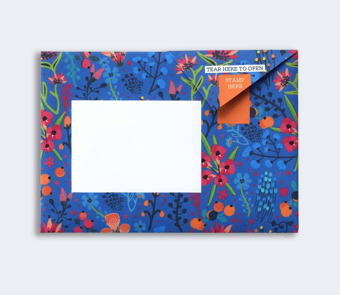 Folded Pigeon letter with dark jewel-tone flower illustration third variant