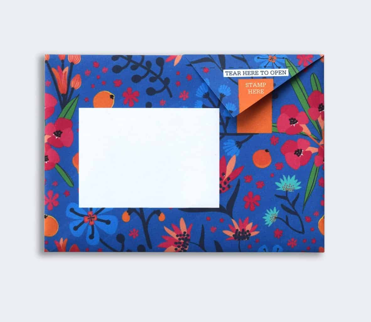 Folded Pigeon letter with midnight garden design fifth variant on grey