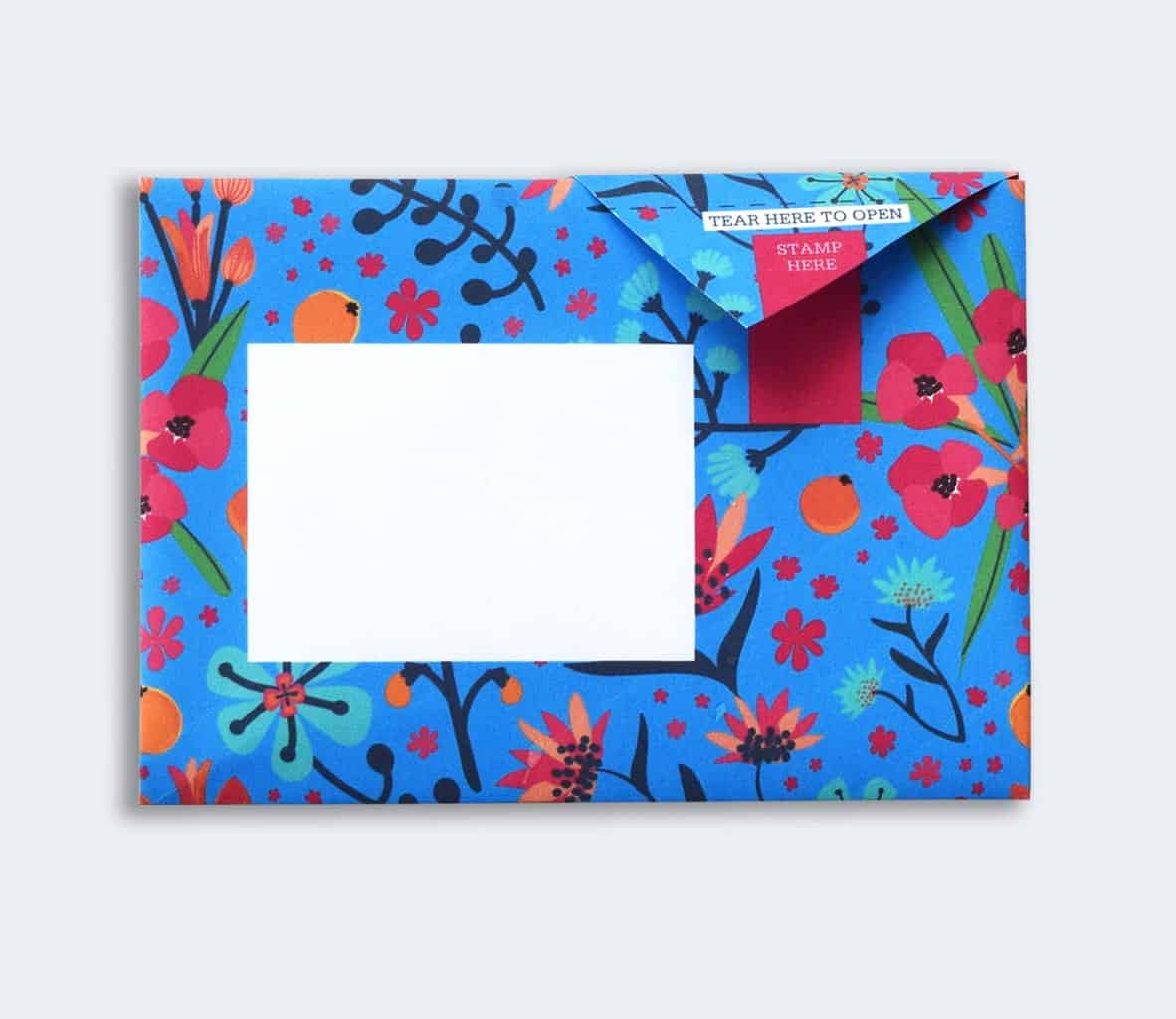 Folded Pigeon letter with midnight floral pattern sixth design variant