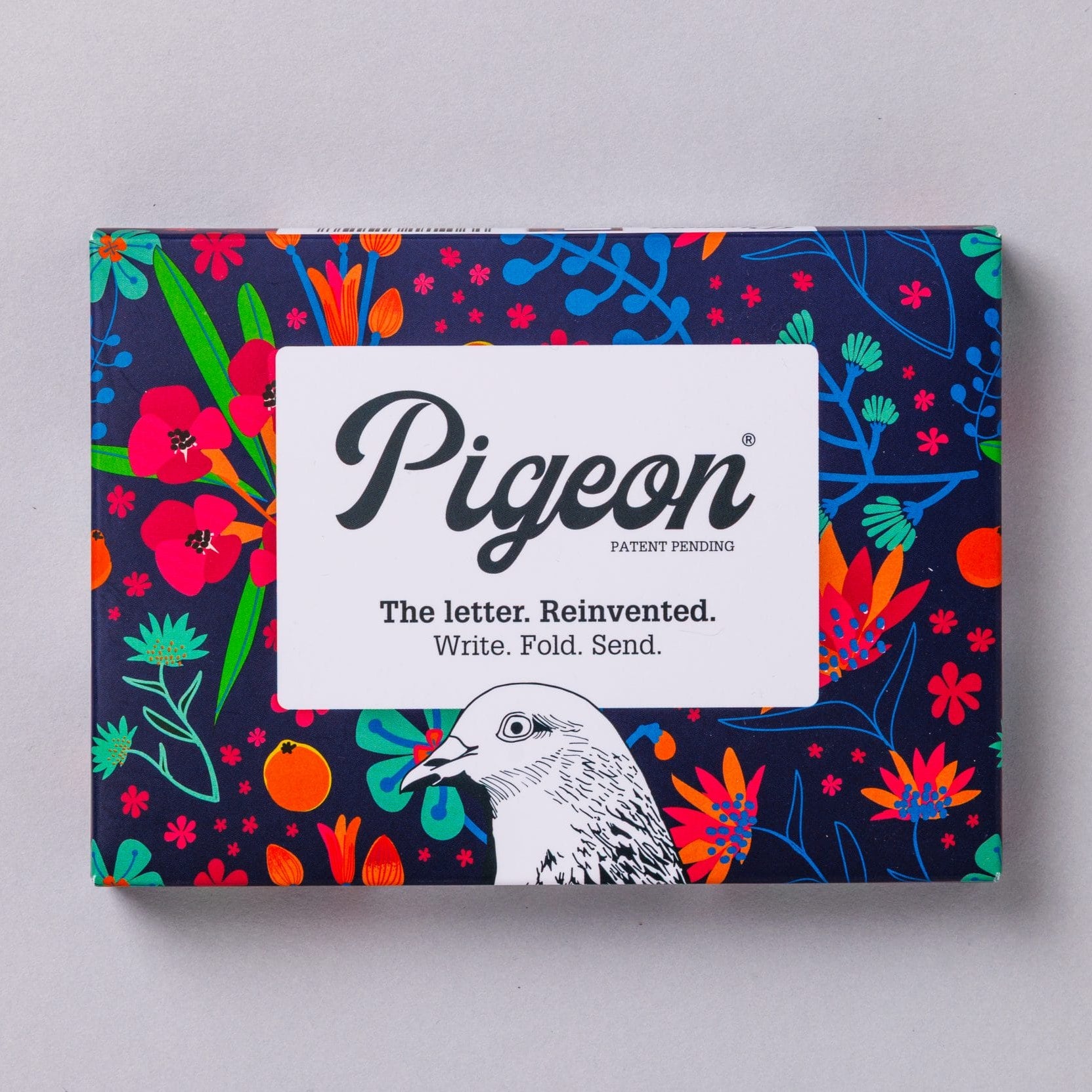 Midnight Garden Pigeons pack front with jewel-tone florals on navy background
