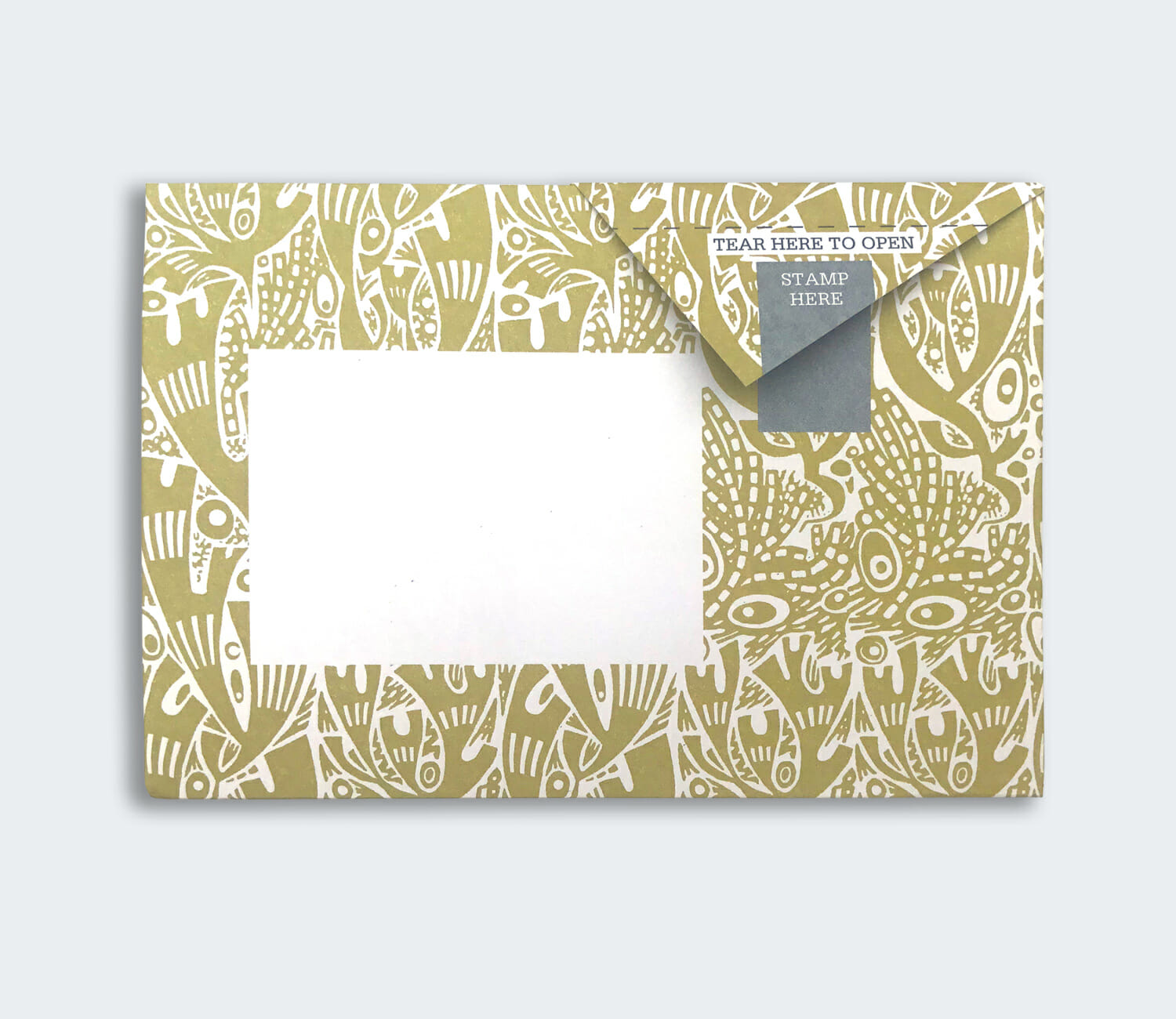 Folded Pigeon letter with countryside nature engraving second variant