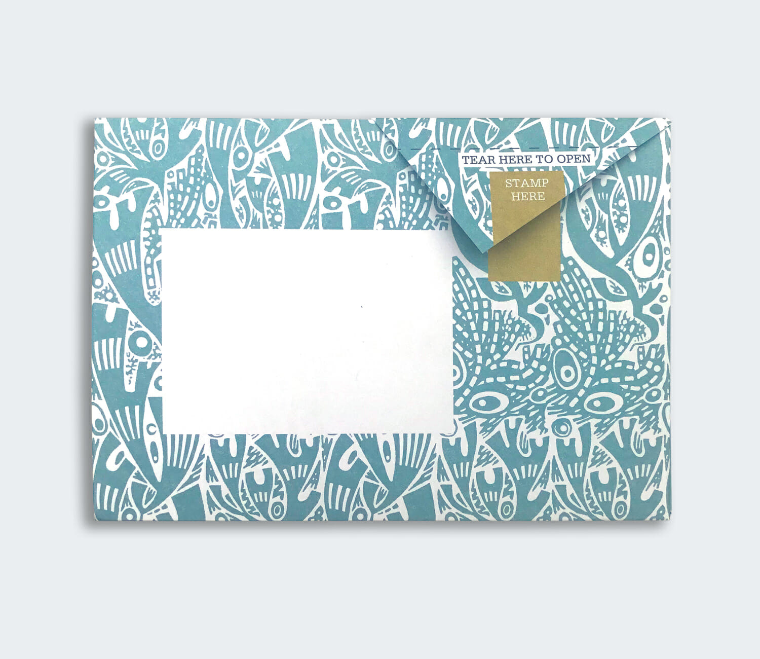 Folded Pigeon letter with nature study botanical design fourth variant