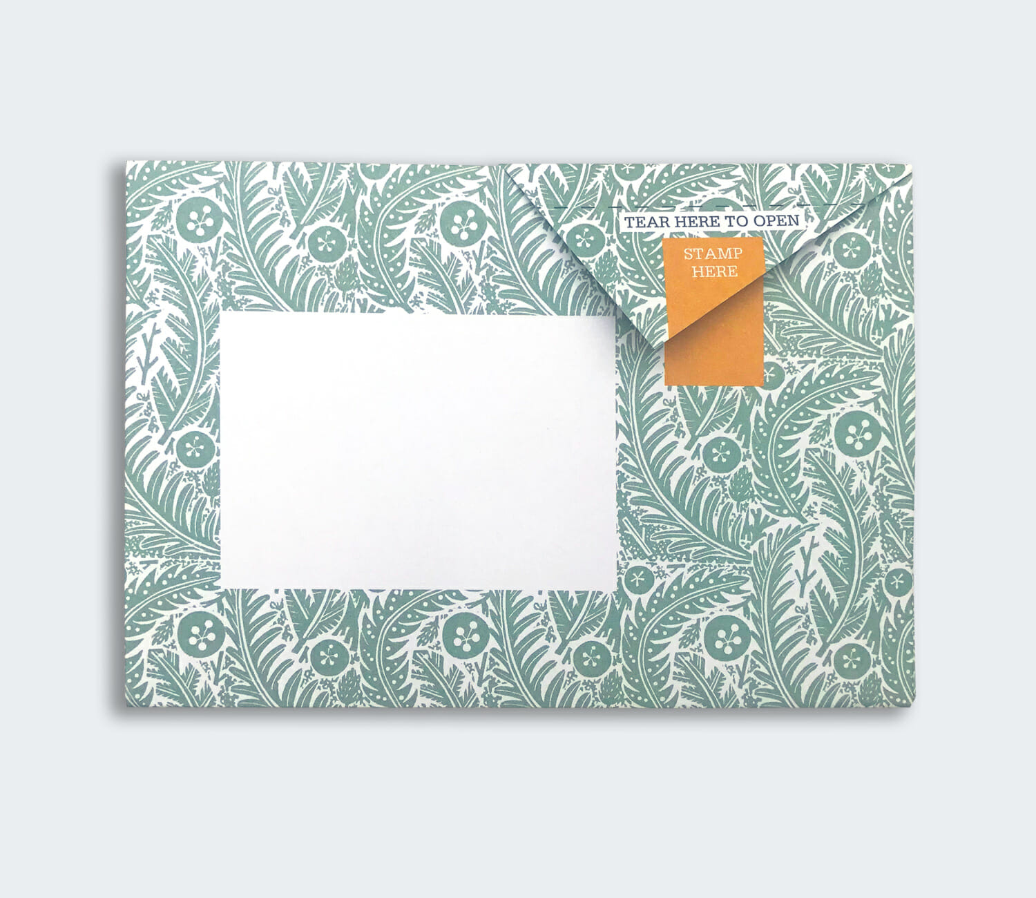 Folded Pigeon letter with botanical nature study illustration fifth variant