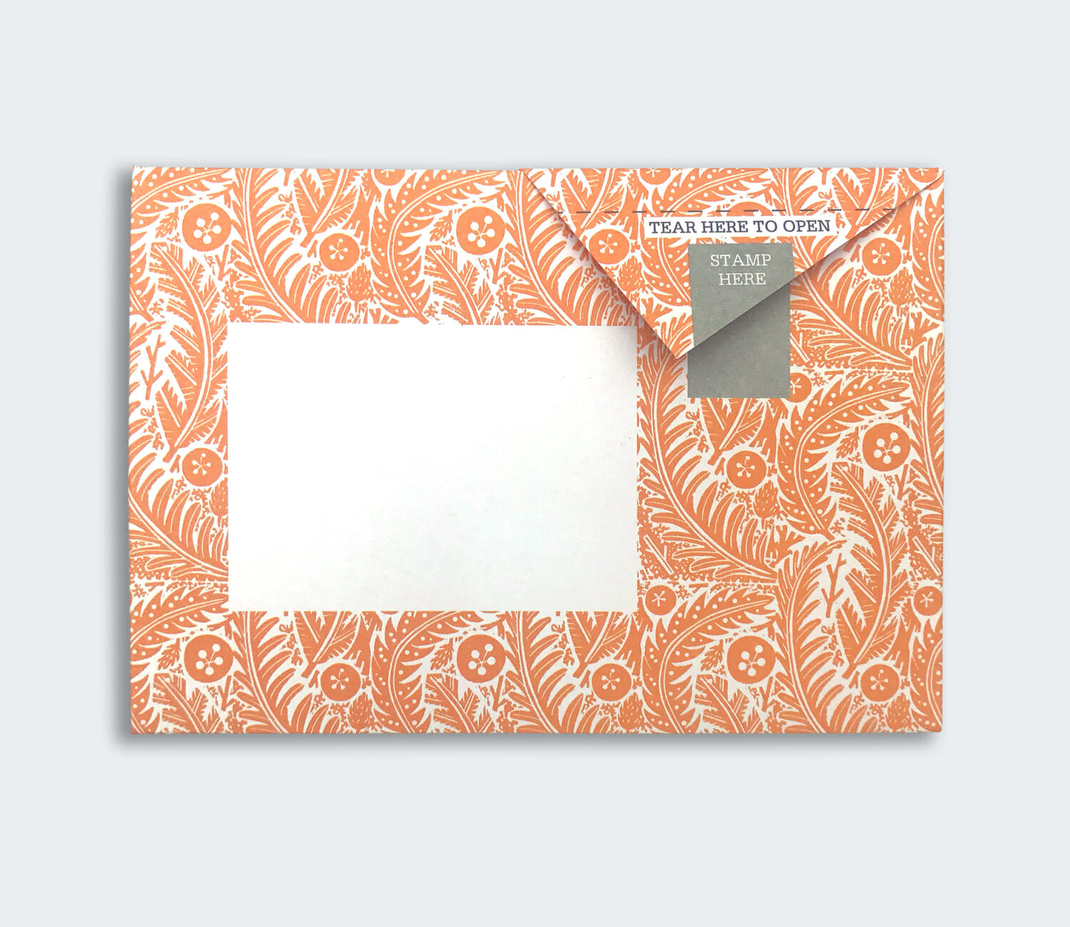 Folded Pigeon letter with botanical nature engraving sixth design variant
