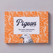 Nature Study Pigeons pack front with botanical line art on orange background